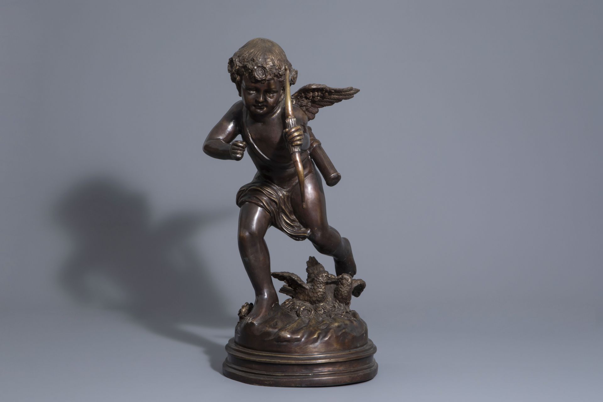 In the manner of Joseph d'Aste (1881-1945): Cupid, patinated bronze - Image 2 of 10