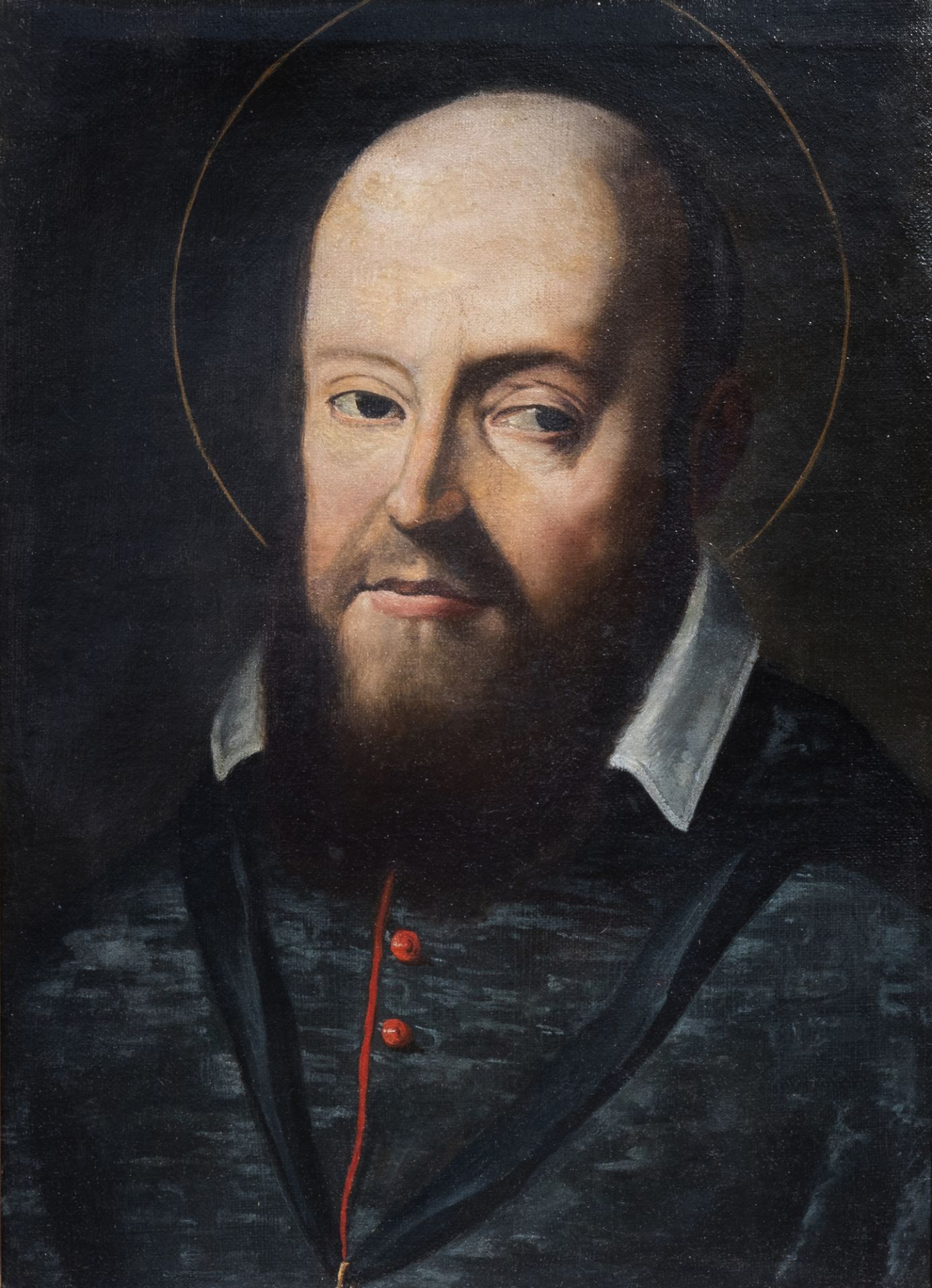 Flemish School: Saint Ignatius of Loyola, oil on canvas, 17th/18th C.