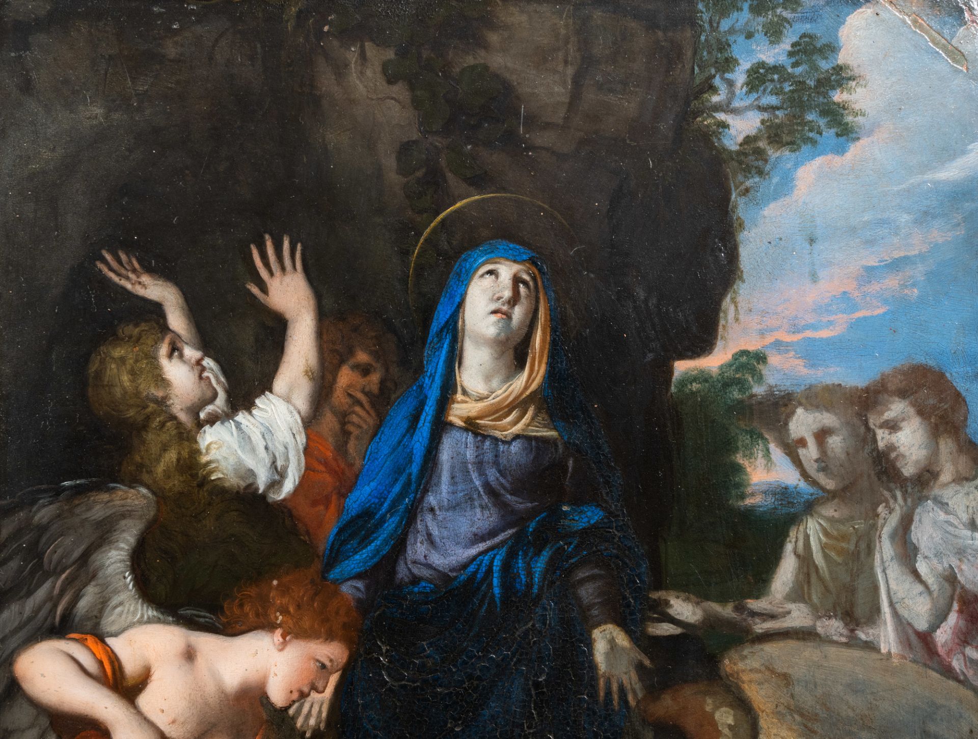 Italian or French school: The lamentation, oil on copper, 17th C. - Image 4 of 6