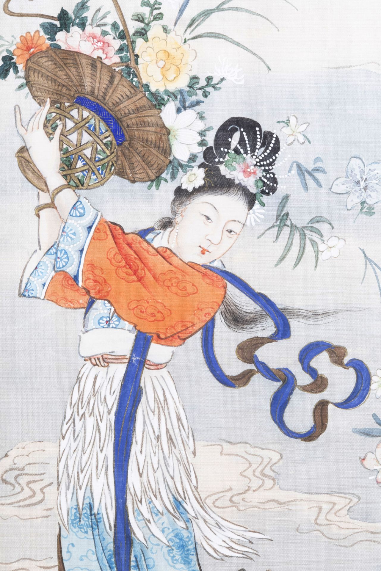 Chinese school, ink and colours on silk, 19th/20th C.: Two works depicting Immortals - Image 6 of 11
