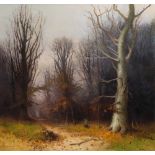 Albert Demoen (20th C.): A forest view, oil on canvas