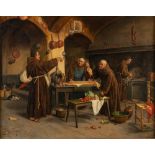Auguste Estienne (1807-1882): 'Voor het vasten' (before fasting), oil on canvas, dated 1842