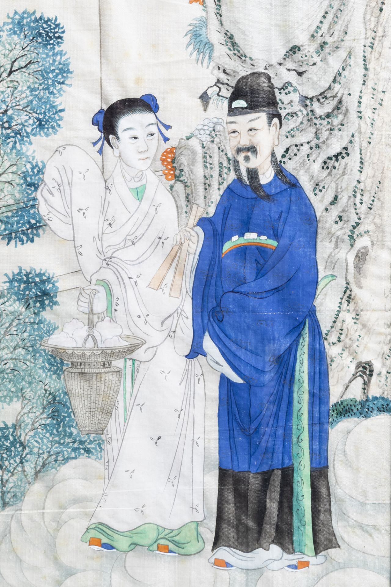 Chinese school, ink and colours on silk, 19th/20th C.: Four works depicting Immortals - Image 6 of 12