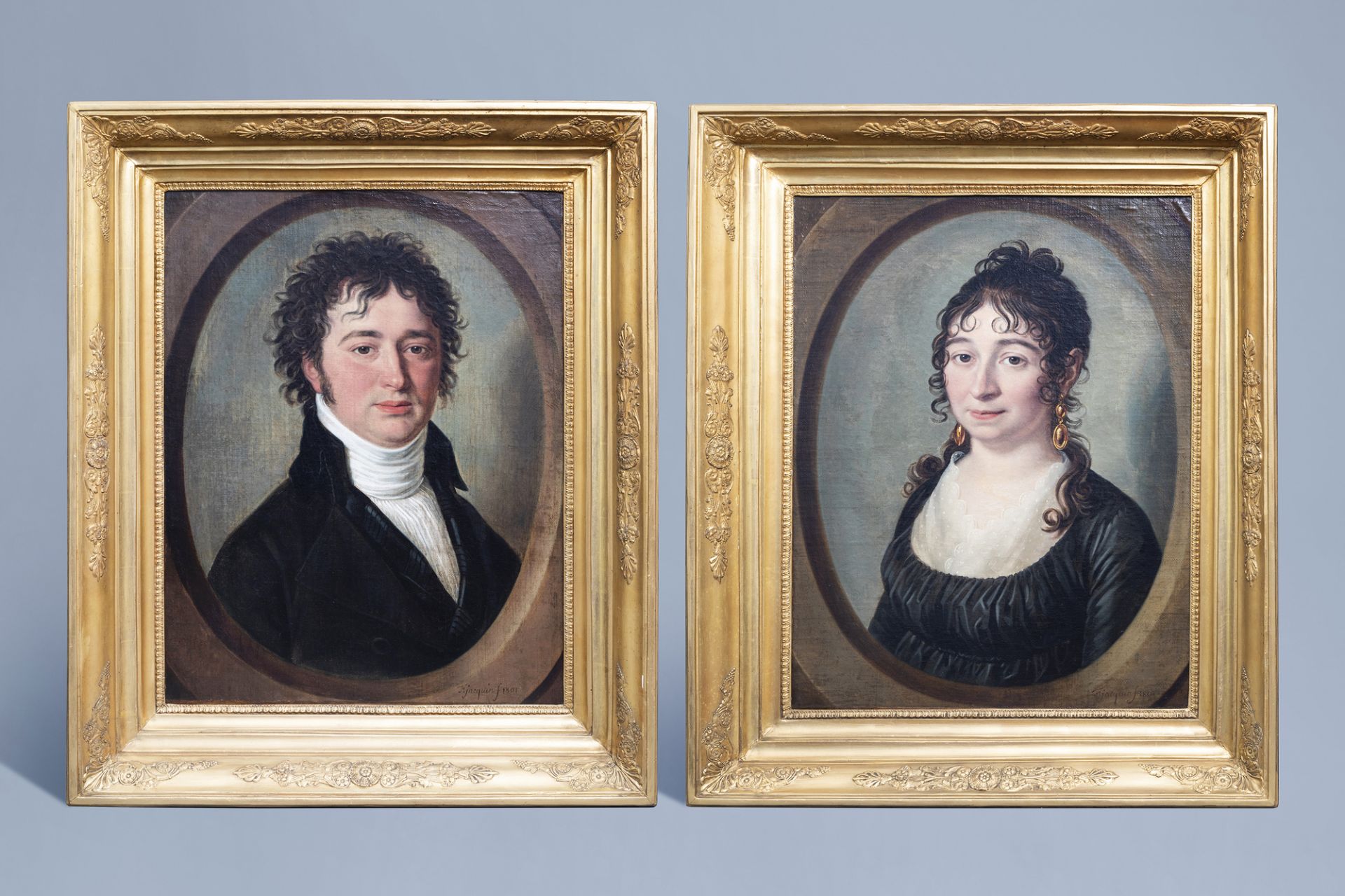 Franois Jacquin (1756-1826): Portraits of L.B. Nillis and his wife Jeanne Marie Carolina Van Meerbe