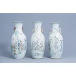 Three various Chinese qianjiang cai vases, 19th/20th C.