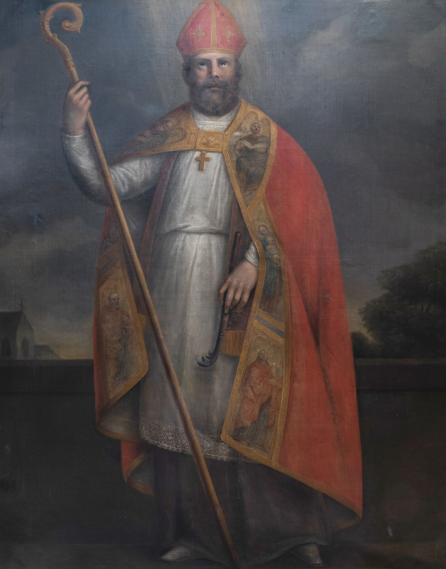 European school: Saint Fridianus, oil on canvas, 18th C.