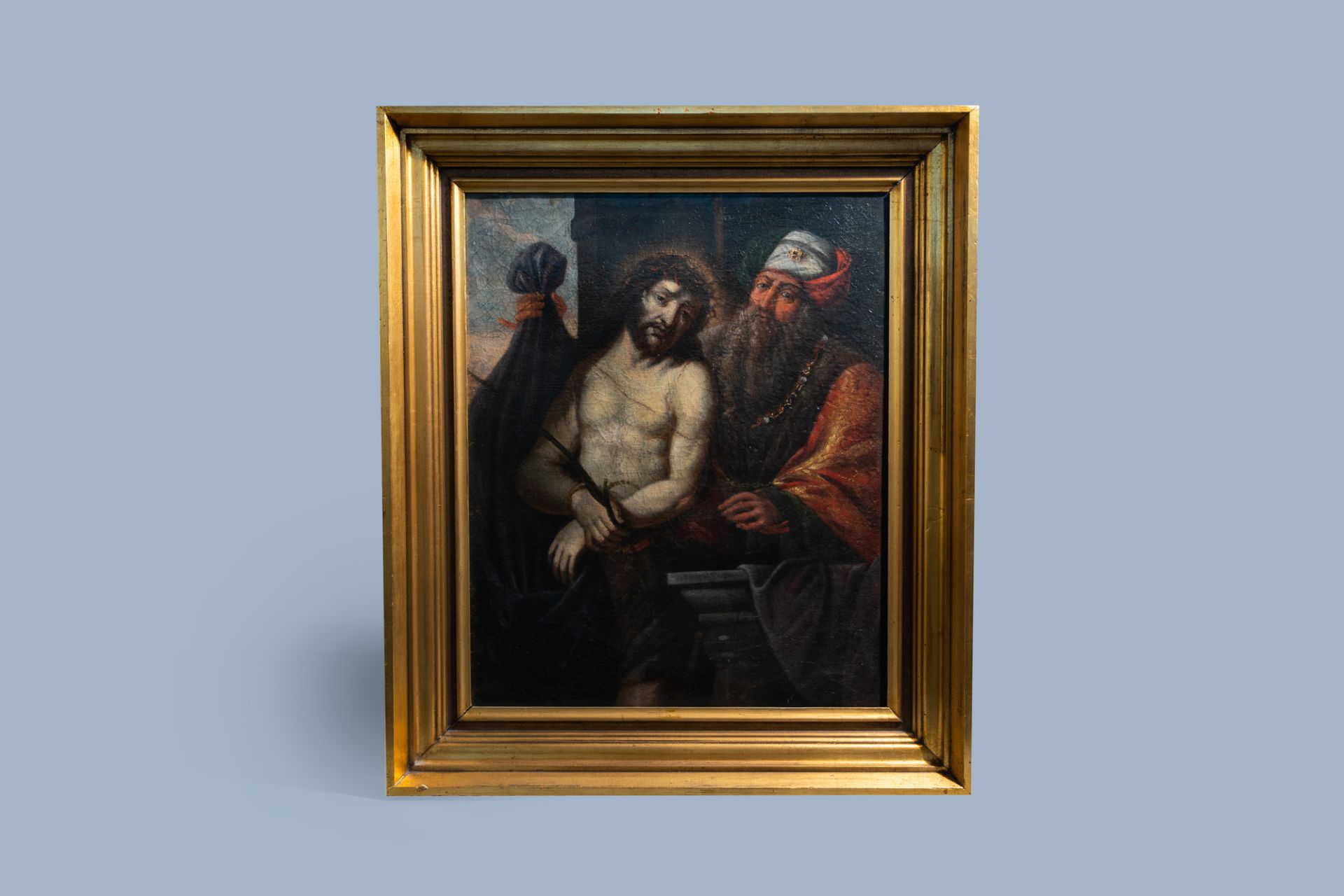 Flemish school: 'Ecce Homo', oil on canvas, 17th C. - Image 2 of 6