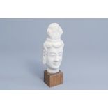 A Chinese white marble bust, 19th/20th C