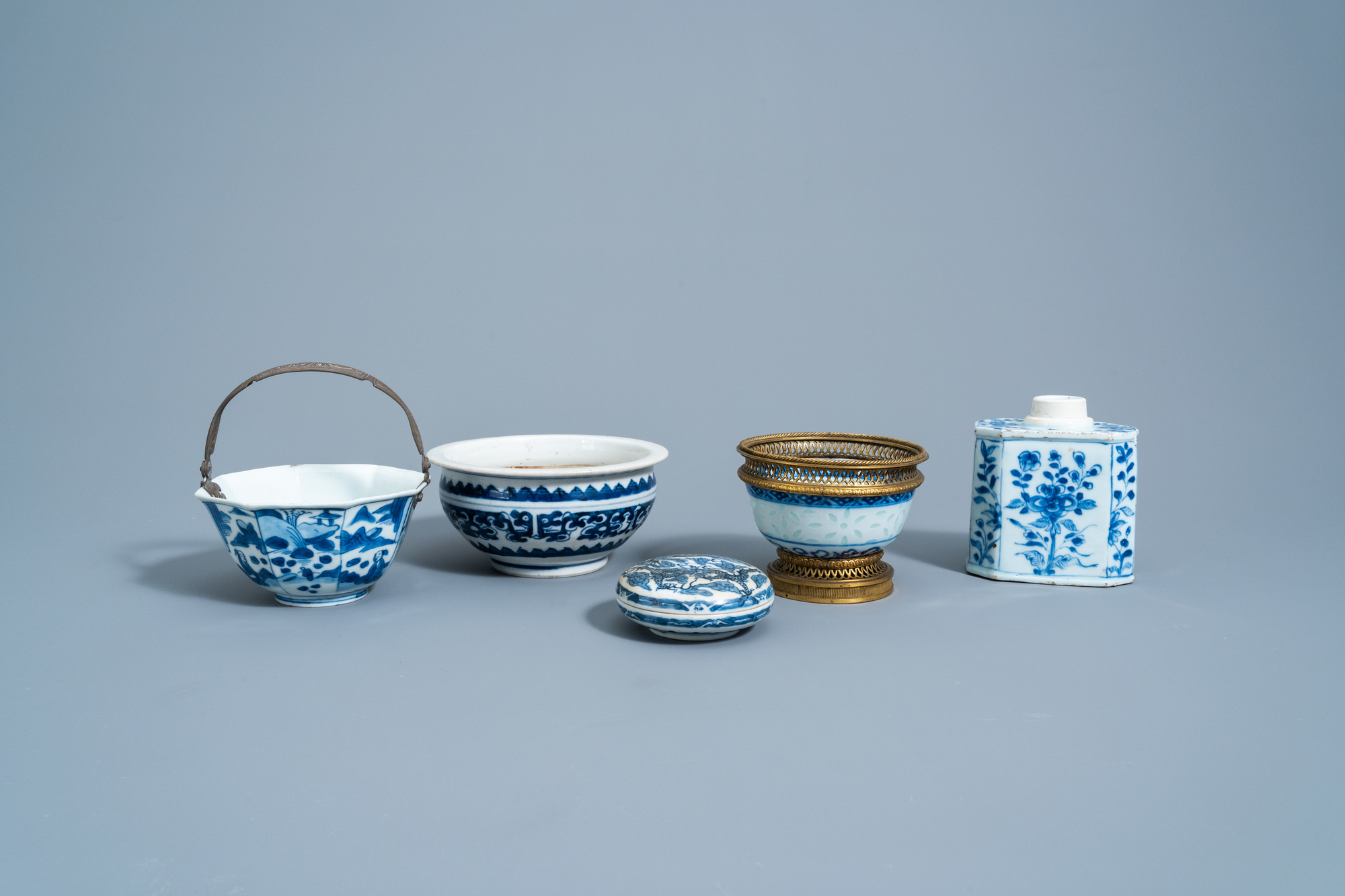 A varied collection of Chinese blue and white porcelain, Kangxi and later