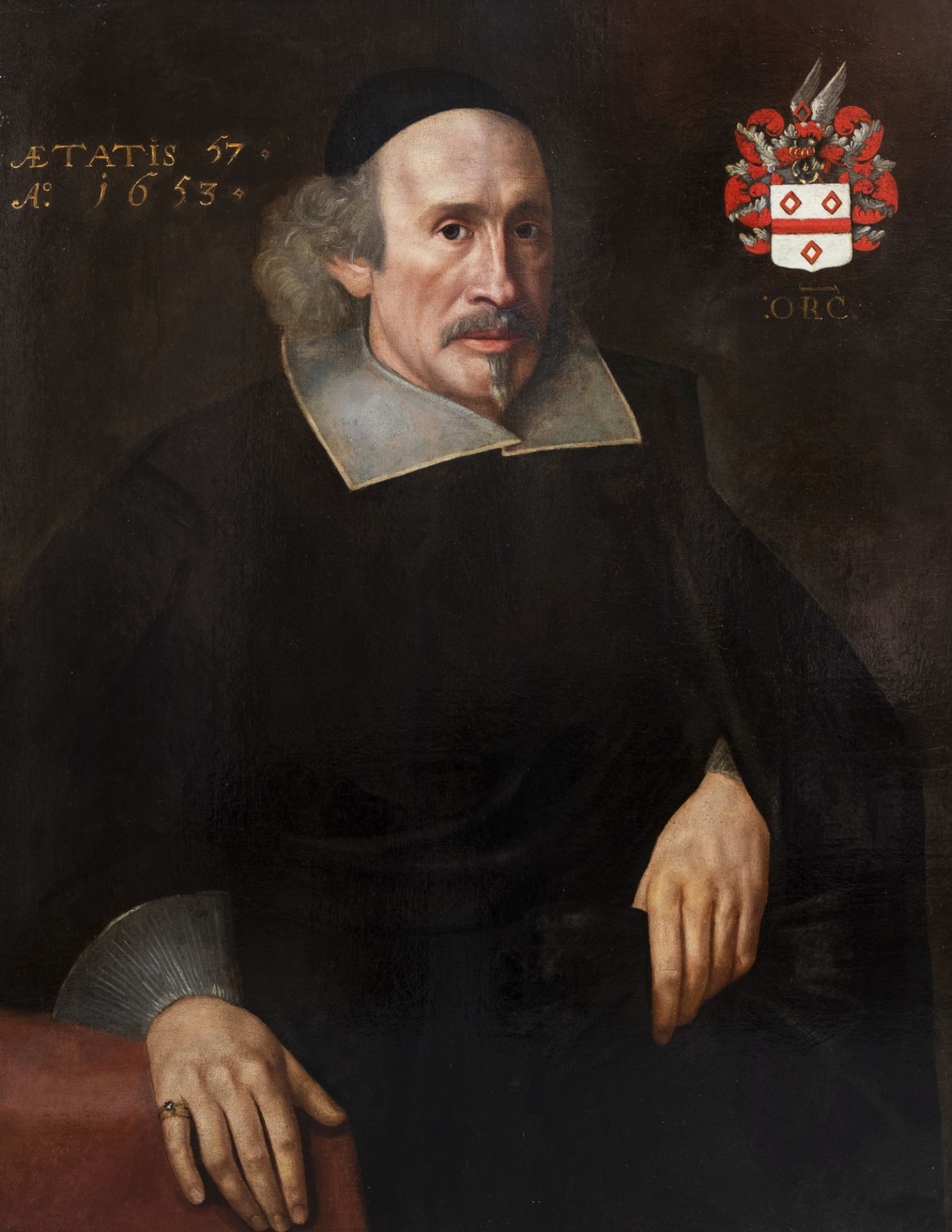 Dutch school: Portrait of a gentleman, oil on canvas, dated 1653