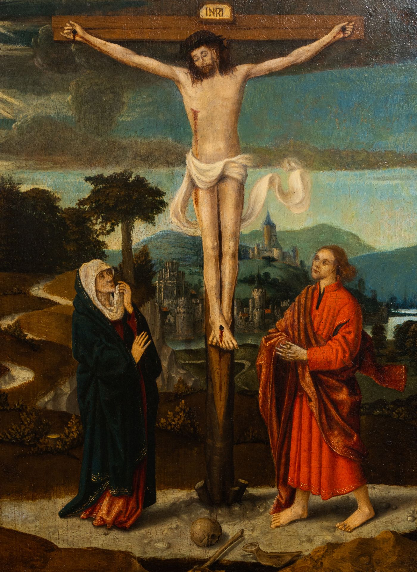 Flemish school, circle of Adriaen Isenbrant (1475/1495-1551): Golgotha, oil on panel, first quarter