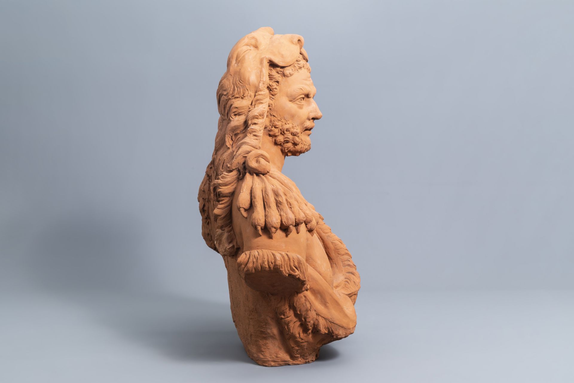 Flemish school, after Lucas Faydherbe (1617-1697): 'Hercules', terracotta, 19th C. - Image 4 of 9