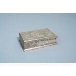 A Persian silver box and cover with floral design, 19th/20th C