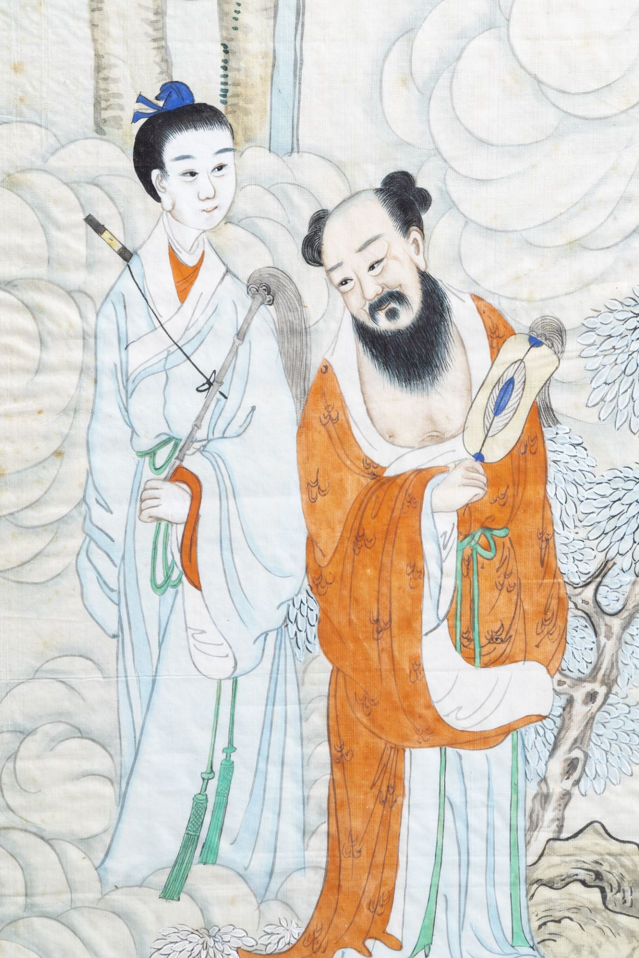 Chinese school, ink and colours on silk, 19th/20th C.: Four works depicting Immortals - Image 4 of 12