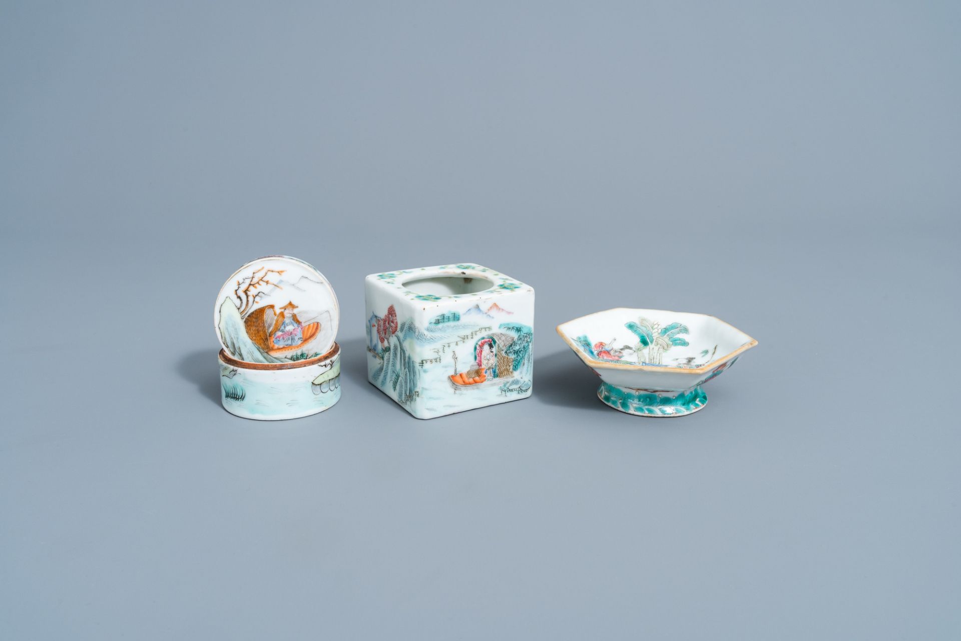 A varied collection of Chinese famille rose porcelain, 19th C.