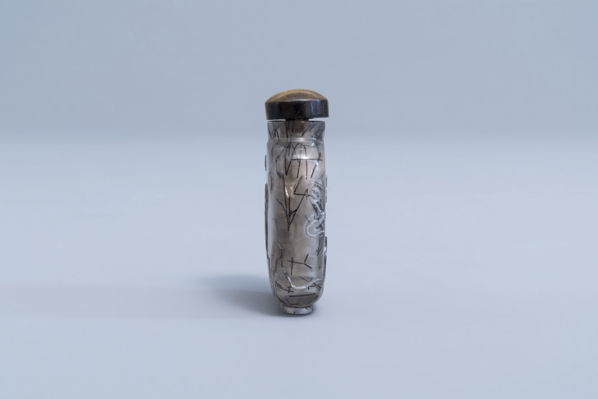 A Chinese hair crystal snuff bottle, 19th/20th C. - Image 4 of 9
