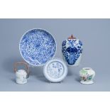 A varied collection of Chinese blue, white and qianjiang cai porcelain, Kangxi and later