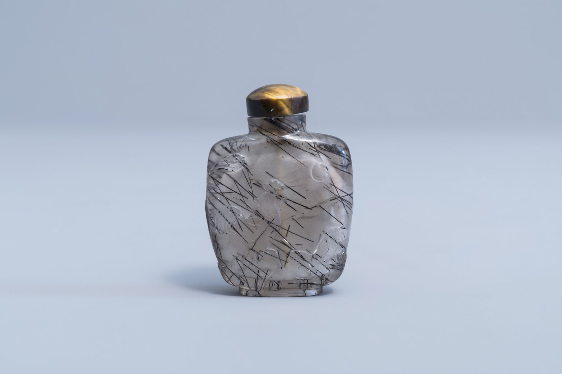 A Chinese hair crystal snuff bottle, 19th/20th C.