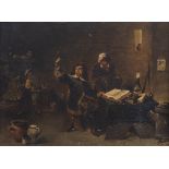 Flemish school, after David Teniers II (1610-1690): The alchemist, oil on panel, 19th C.