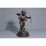 In the manner of Joseph d'Aste (1881-1945): Cupid, patinated bronze