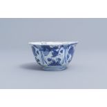 A Chinese blue and white kraak porcelain 'crow' bowl, Wanli