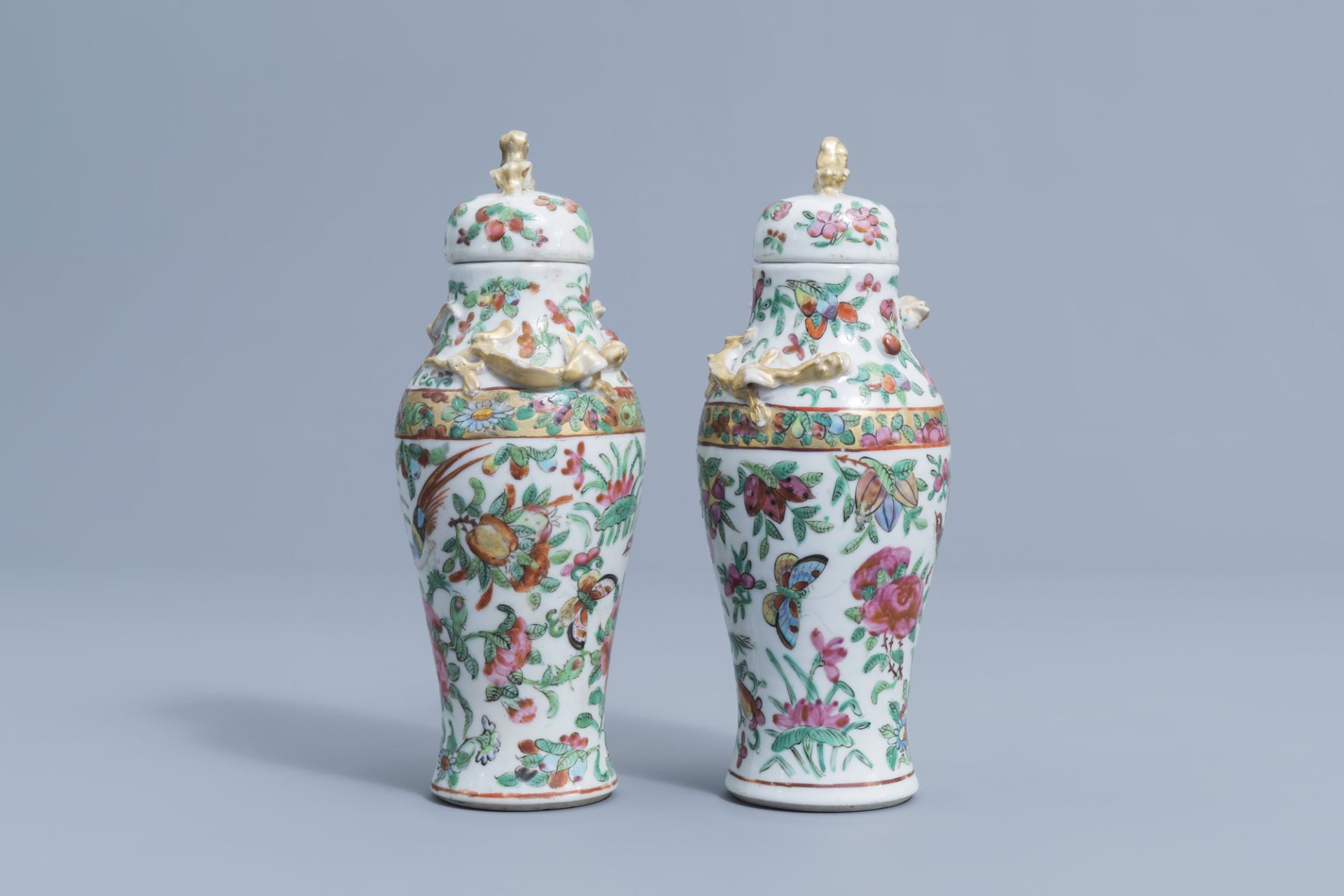 A varied collection of Chinese Canton famille rose porcelain, 19th/20th C. - Image 9 of 31