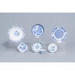 A varied collection of blue and white porcelain, Kangxi and later