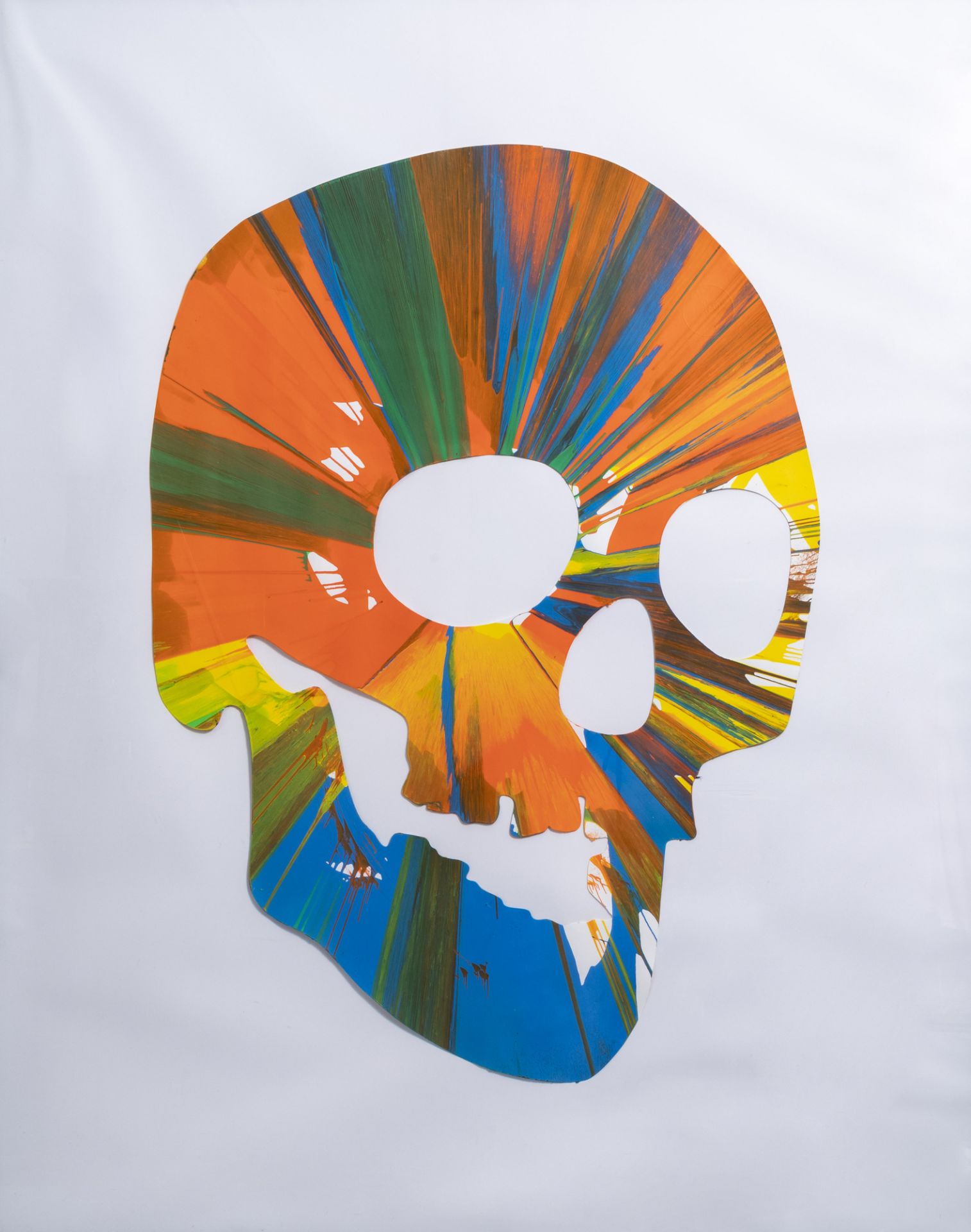 Damien Hirst (1965): Spin Skull, acrylic on paper, dated 2009