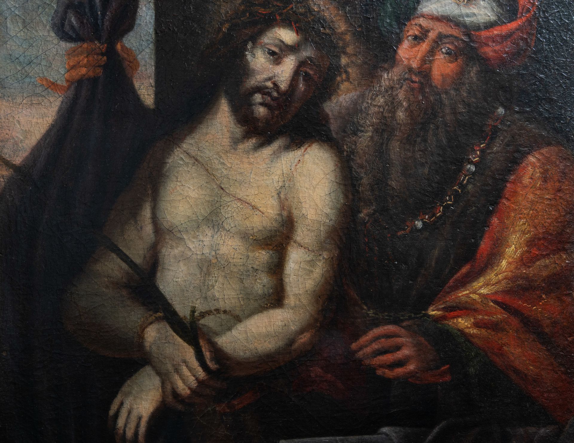 Flemish school: 'Ecce Homo', oil on canvas, 17th C. - Image 5 of 6