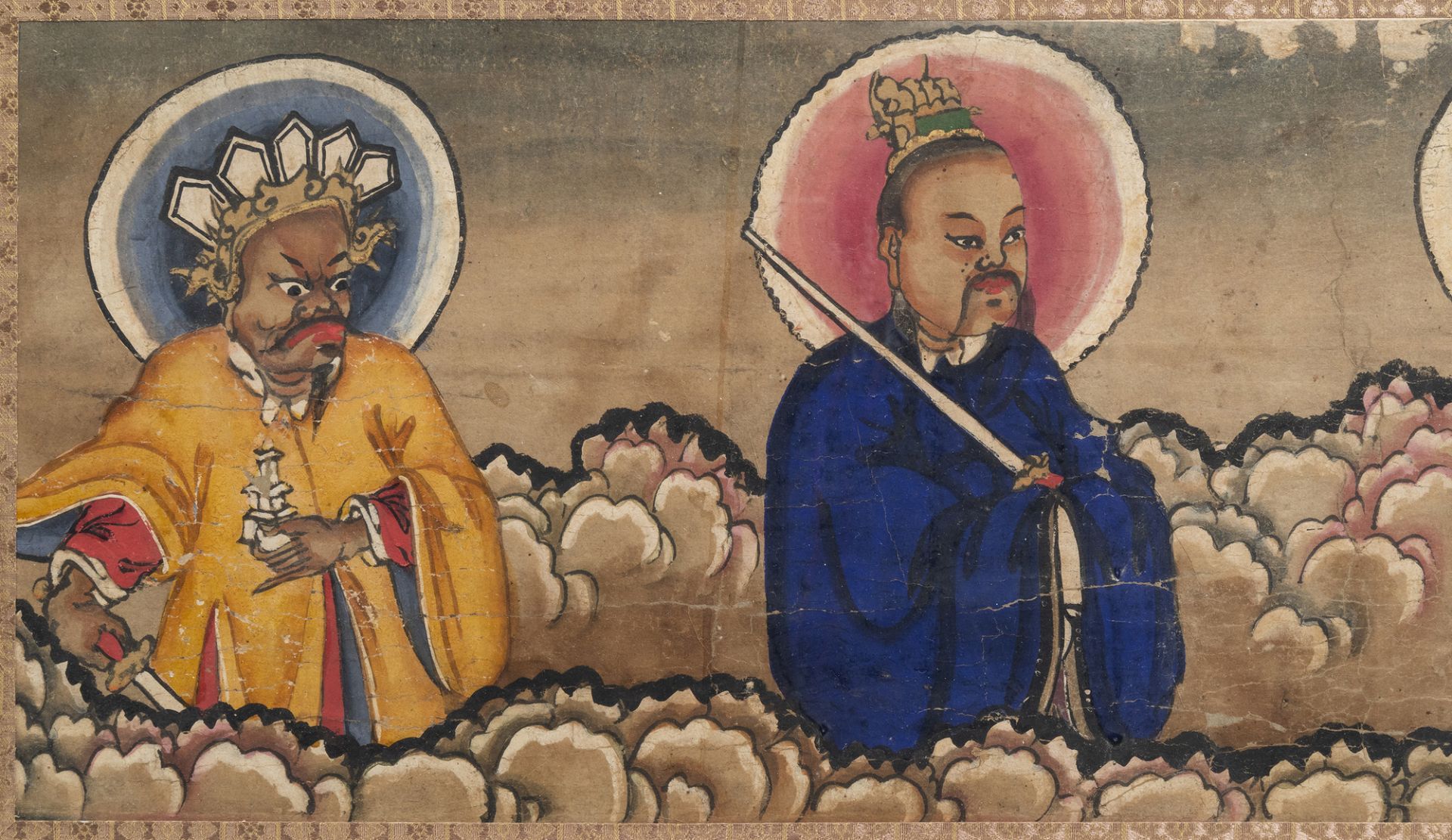 Korean school, ink and colours on paper, Joseon, ca. 1900: Four Immortals - Image 5 of 5