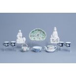 A varied collection of Chinese famille rose, famille verte, blue, white and blanc de Chine porcelain