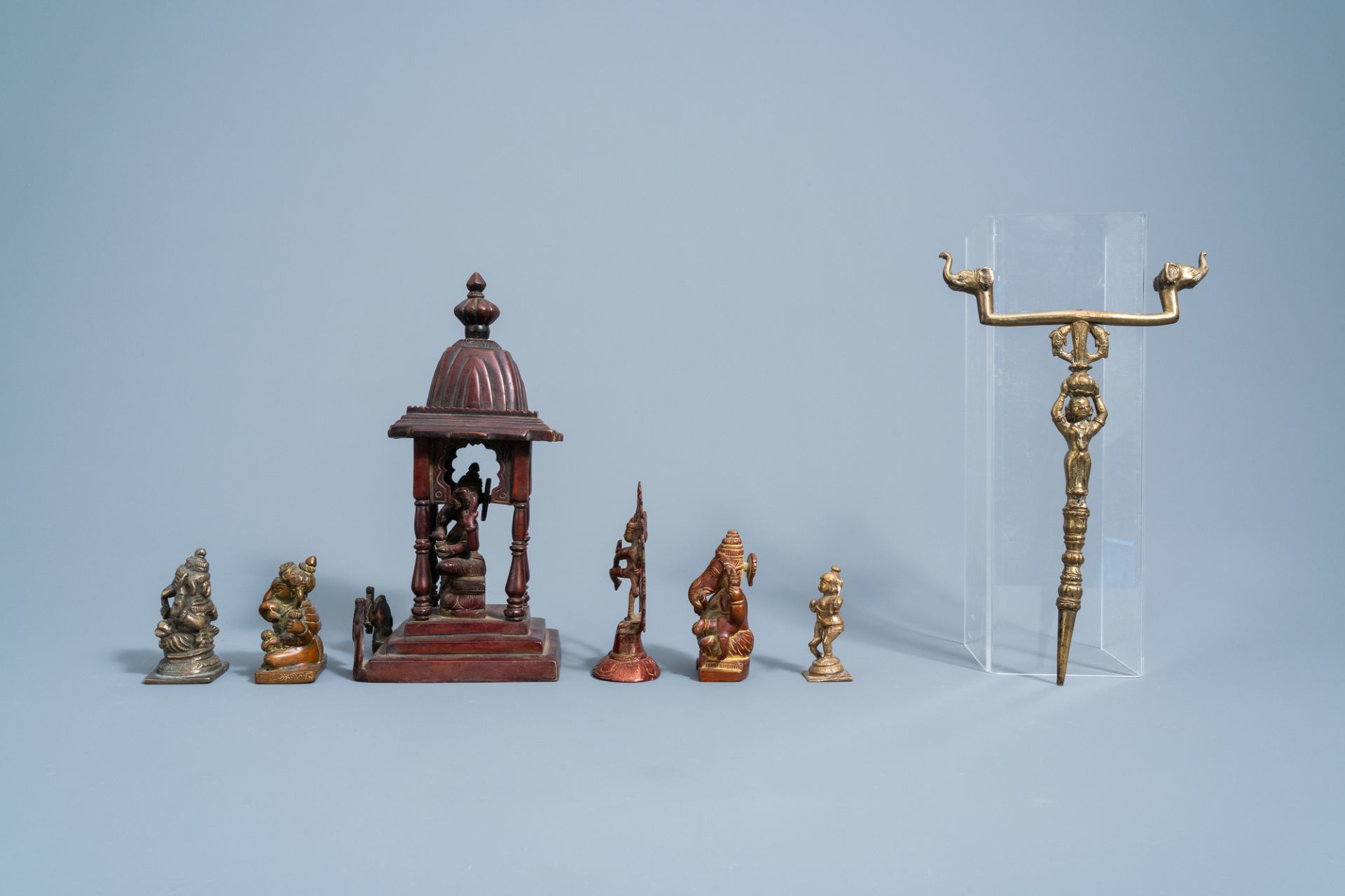 A varied collection of Indian bronze and brass figures, 19th/20th C. - Image 2 of 4
