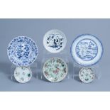 A varied collection of Chinese blue, white and famille rose porcelain, Kangxi and later