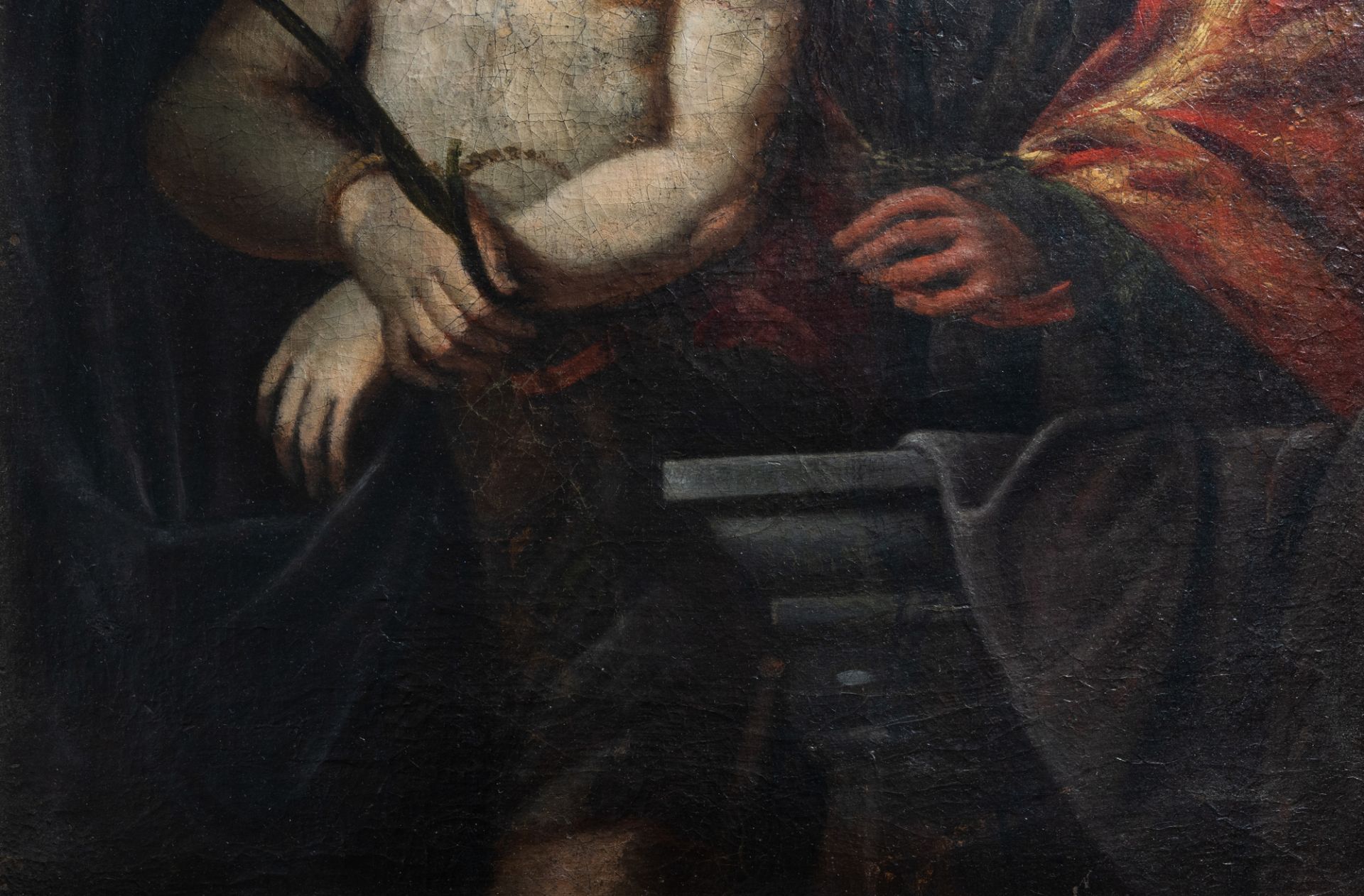 Flemish school: 'Ecce Homo', oil on canvas, 17th C. - Image 6 of 6