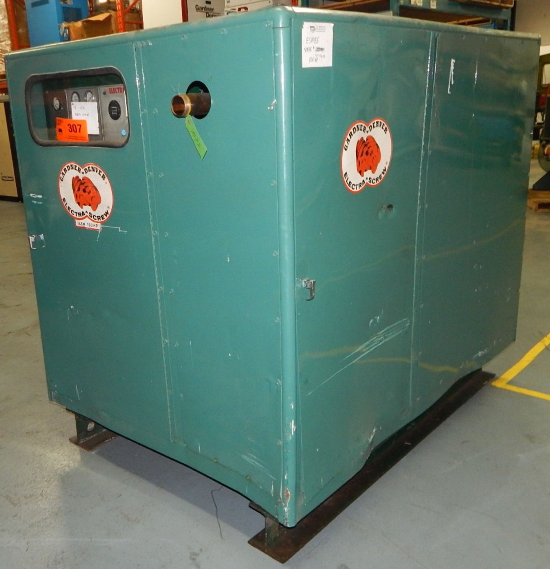 GARDNER DENVER ESMBE ROTARY SCREW AIR COMPRESSOR WITH 100 HP, 125 PSI, S/N: W19603 (CI) [RIGGING FEE - Bild 2 aus 6