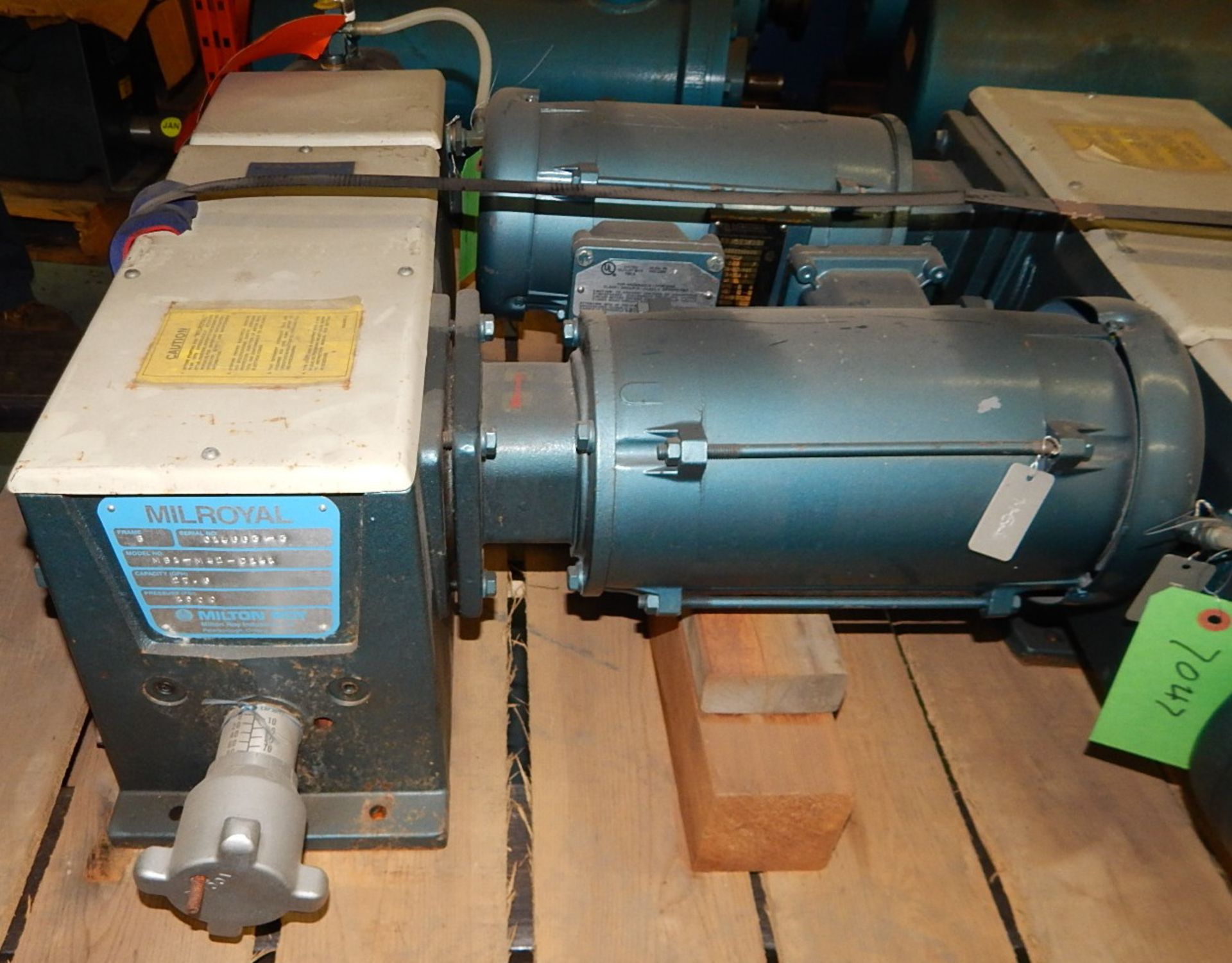 MILROYAL MB1-M42-D140 METERING PUMP WITH 27.6 GPH CAPACITY, 1500 PSI, S/N: C14663-3 (CI) [RIGGING - Image 2 of 3