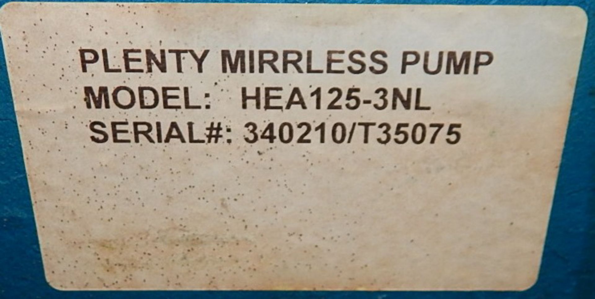 PLENTY MIRRLEES HEA125-3NL PUMP, S/N: T35075 (CI) [RIGGING FEE FOR LOT #333 - $25 CAD PLUS - Bild 3 aus 4