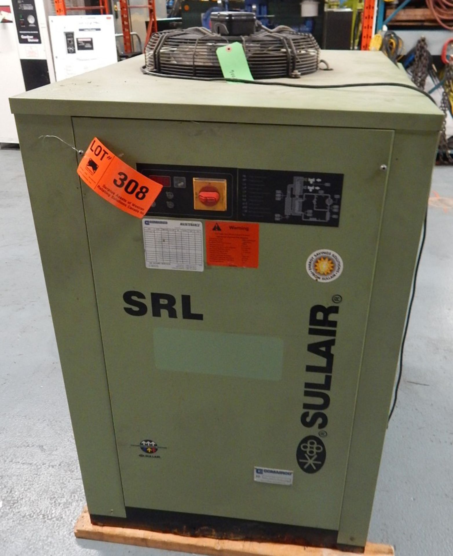 SULLAIR SLR-1000 REFRIGERATED AIR DRYER WITH 203 PSI, S/N: 3406370001 (CI) [RIGGING FEE FOR LOT #308