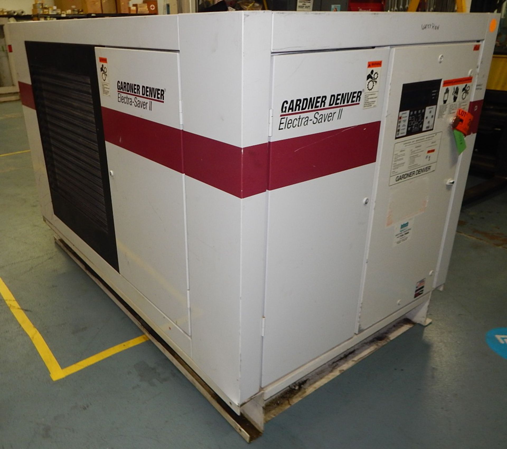 GARDNER DENVER ELECTRA-SAVER II ROTARY SCREW AIR COMPRESSOR WITH 100 HP, 125 PSI, S/N: S257740 ( - Image 2 of 8