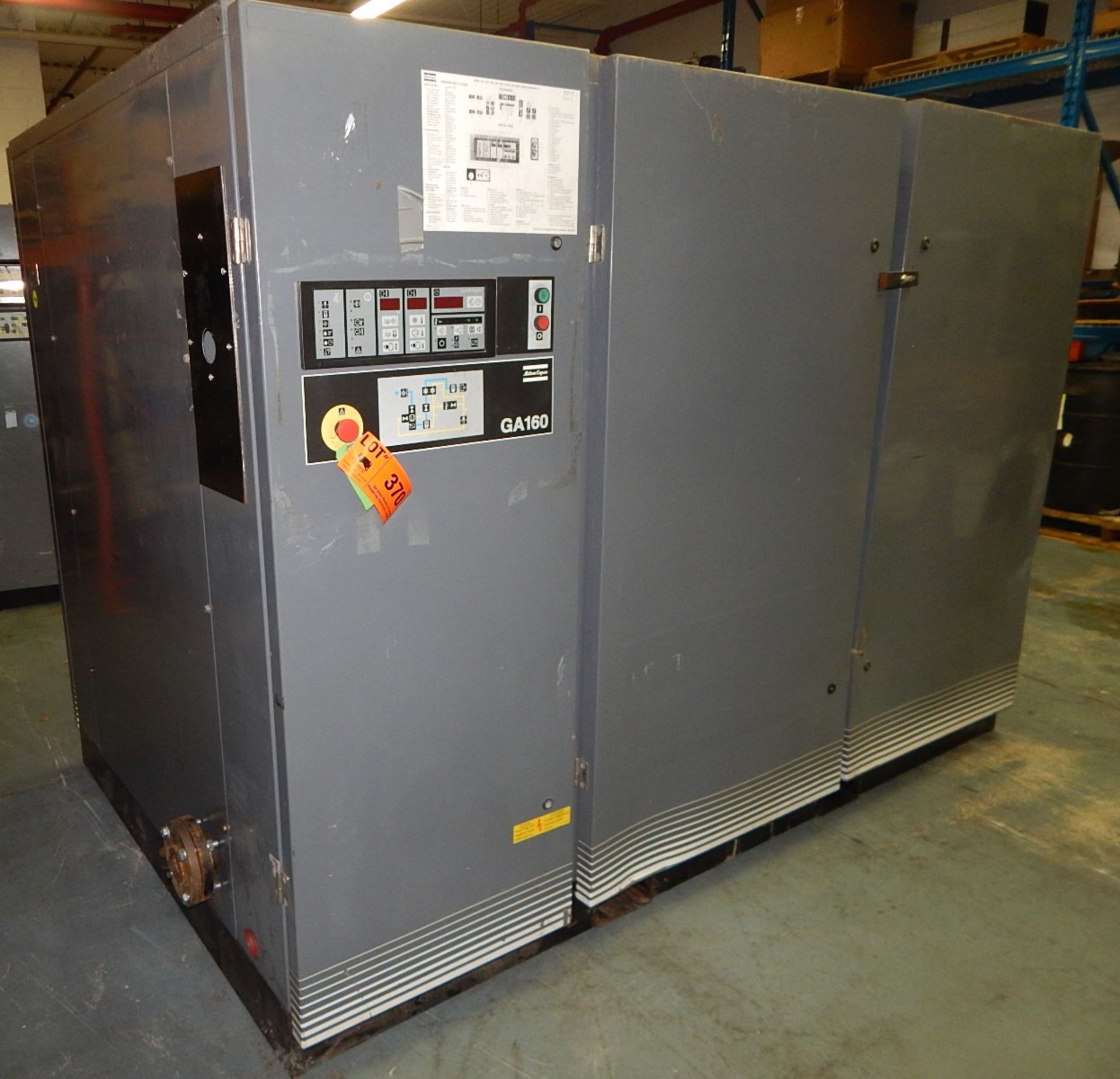 ATLAS COPCO GA160 ROTARY SCREW AIR COMPRESSORS WITH 200 HP, 157 PSI, S/N: AIF.018745 (CI) [RIGGING - Image 2 of 7