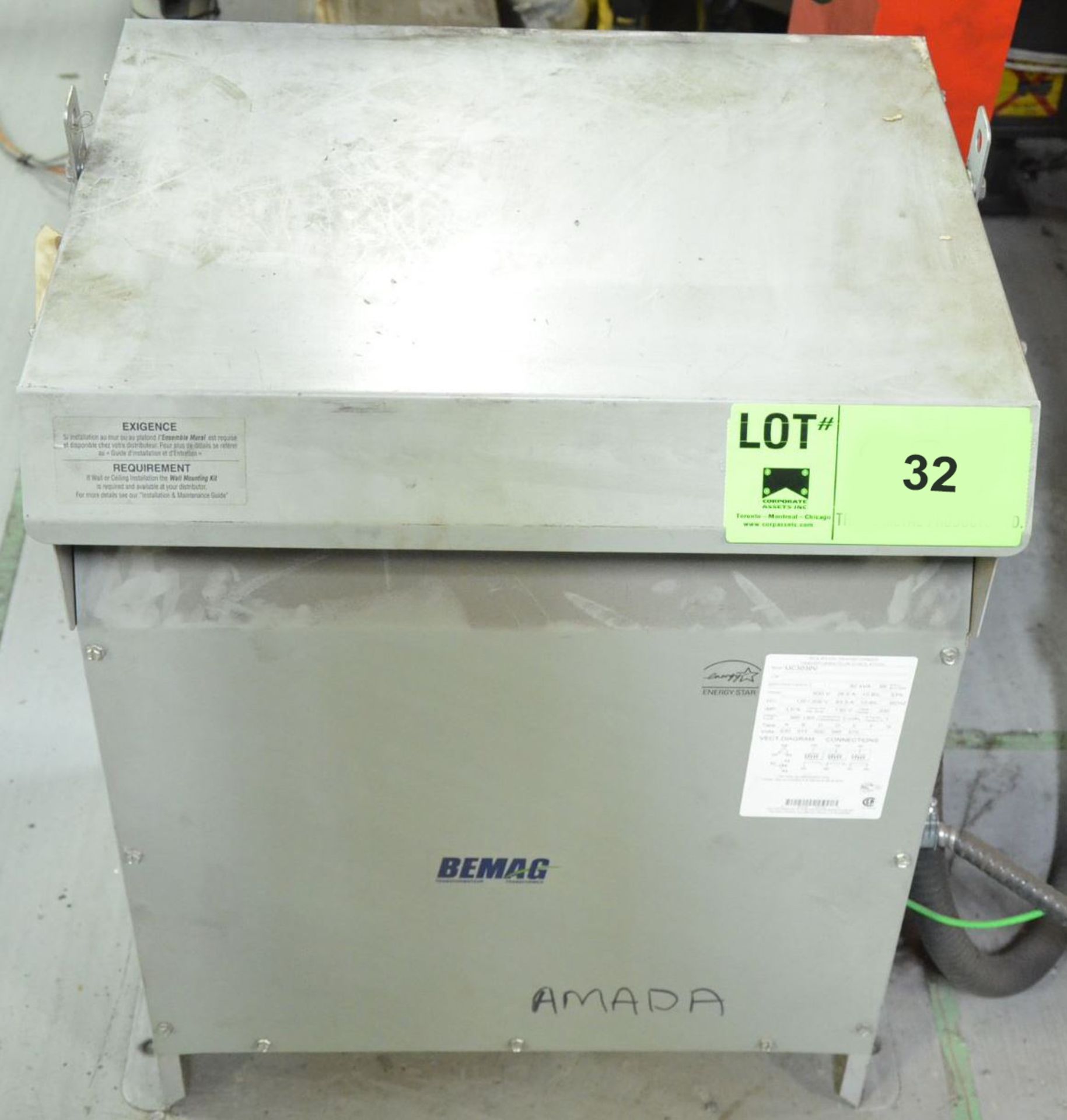 BEMAG 30KVA 120-600V/3PH/60HZ DRY TYPE TRANSFORMER [OPTIONAL PACKAGING FEE $25 USD + APPLICABLE