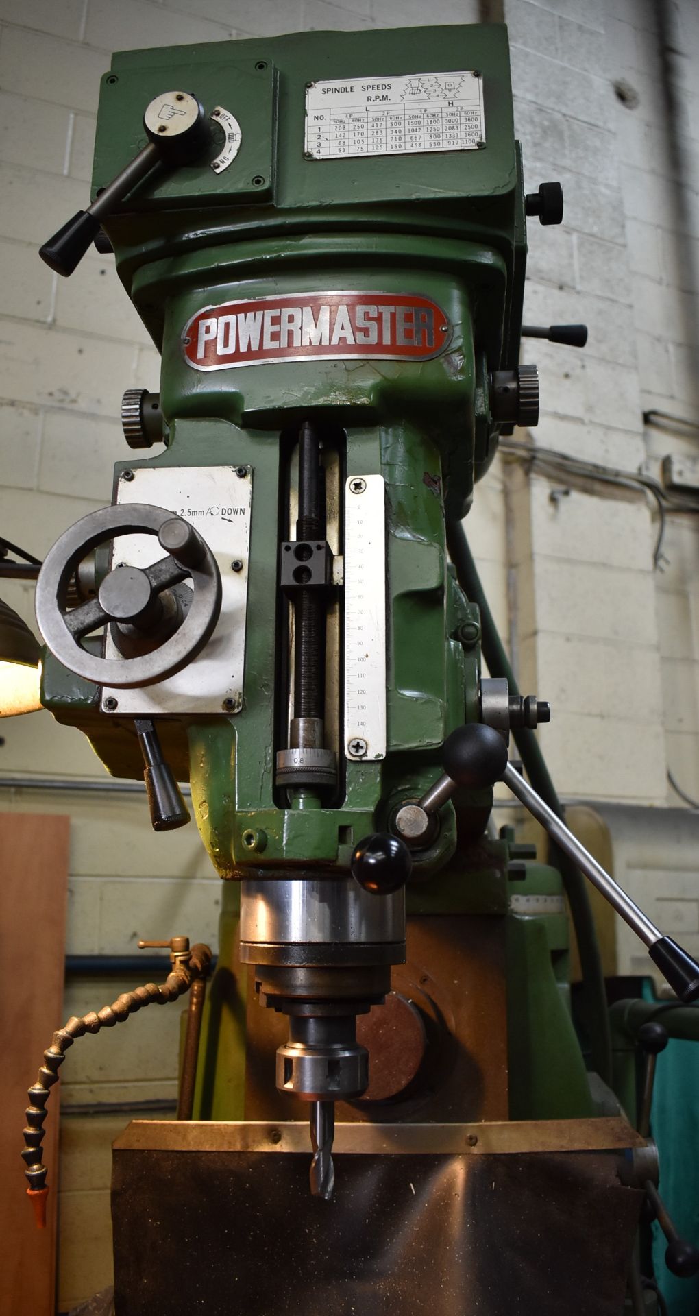 POWERMASTER UNIVERSAL MILLING MACHINE WITH 11"X52" TABLE, SPEEDS TO 3600RPM, 2-AXIS DRO, RAPID - Image 2 of 8