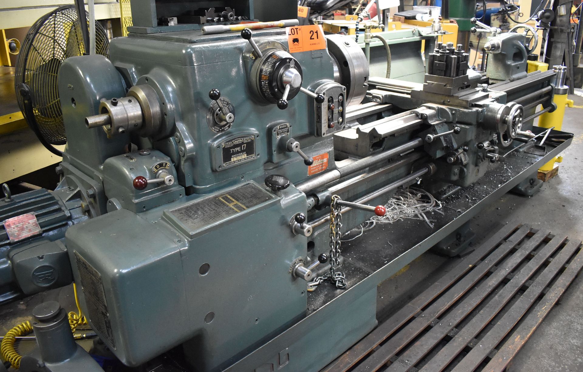 DEAN, SMITH & GRACE TYPE 17 GAP BED ENGINE LATHE WITH 17" SWING, 72" BETWEEN CENTERS, 3" SPINDLE