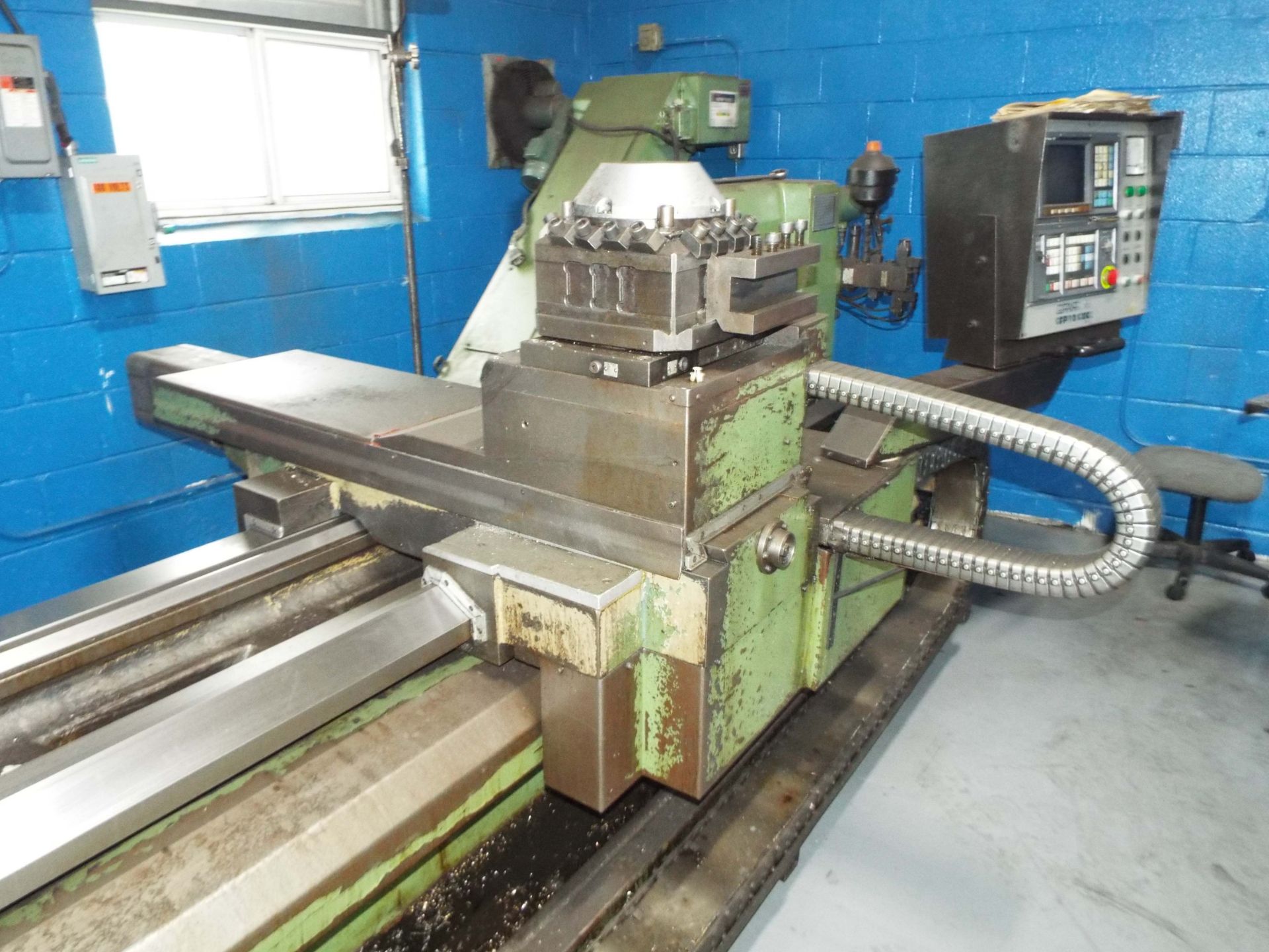 GIANA GFP 10 CNC LATHE WITH GE FANUC OT CNC CONTROL, 20" SWING OVER BED, 156" BETWEEN CENTERS, 4.75" - Image 5 of 11