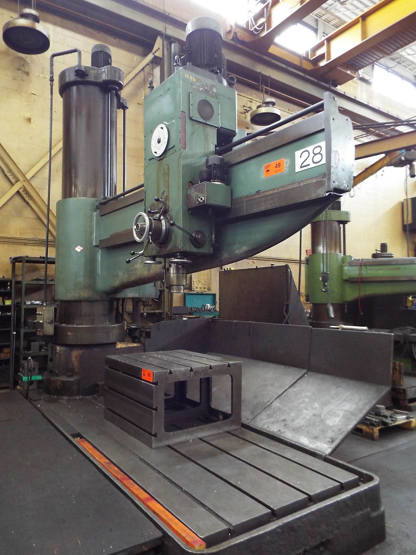 UCIMU 10' RADIAL ARM DRILL WITH APPROX. 30" COLUMN, SPEEDS TO 1470 RPM, S/N: 55489 (CI) (LOCATED
