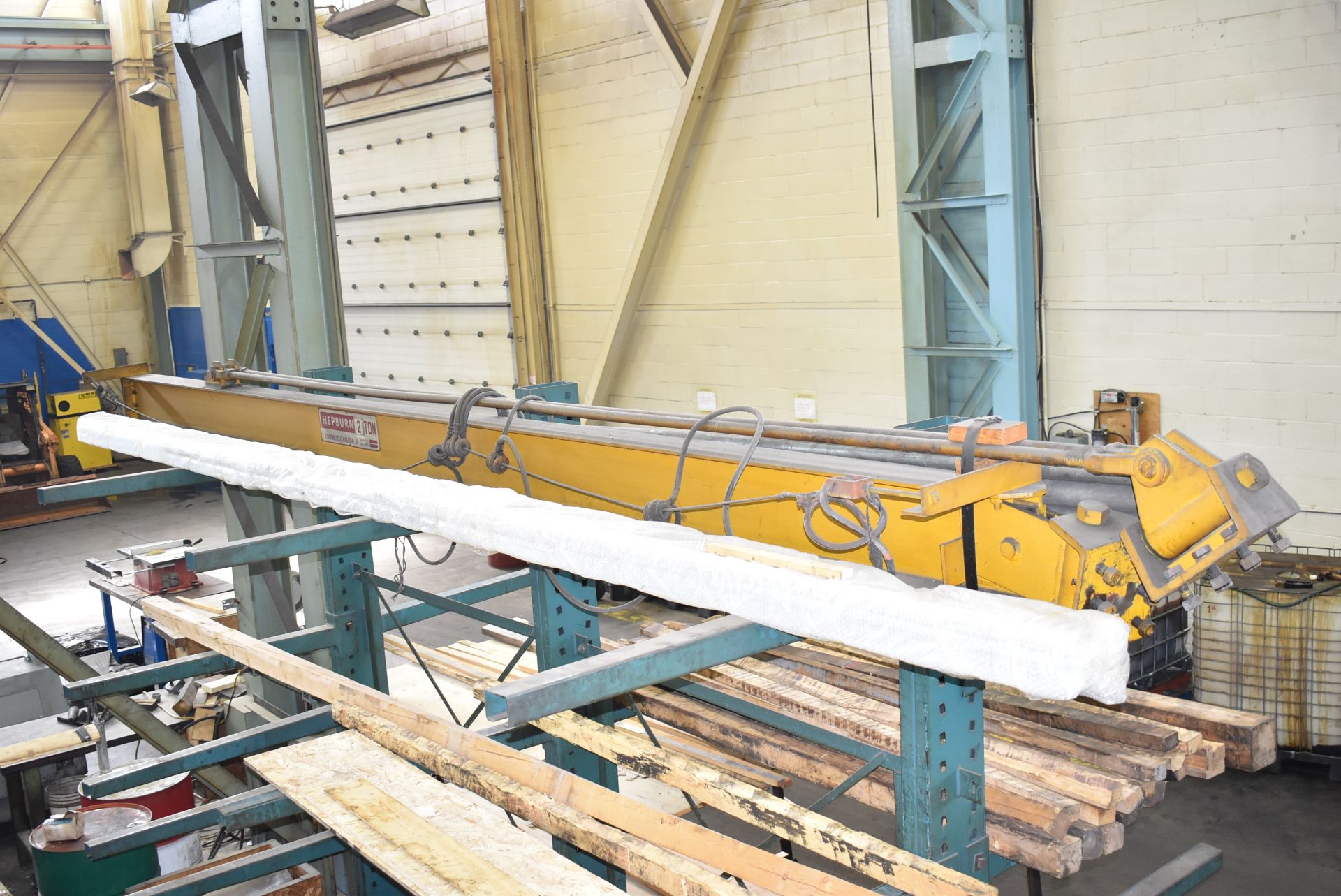 HEPBURN JIB ARM WITH DEMAG ELECTRIC HOIST, APPROX. 20' SPAN, S/N: N/A (CI) (NOT IN SERVICE) (LOCATED