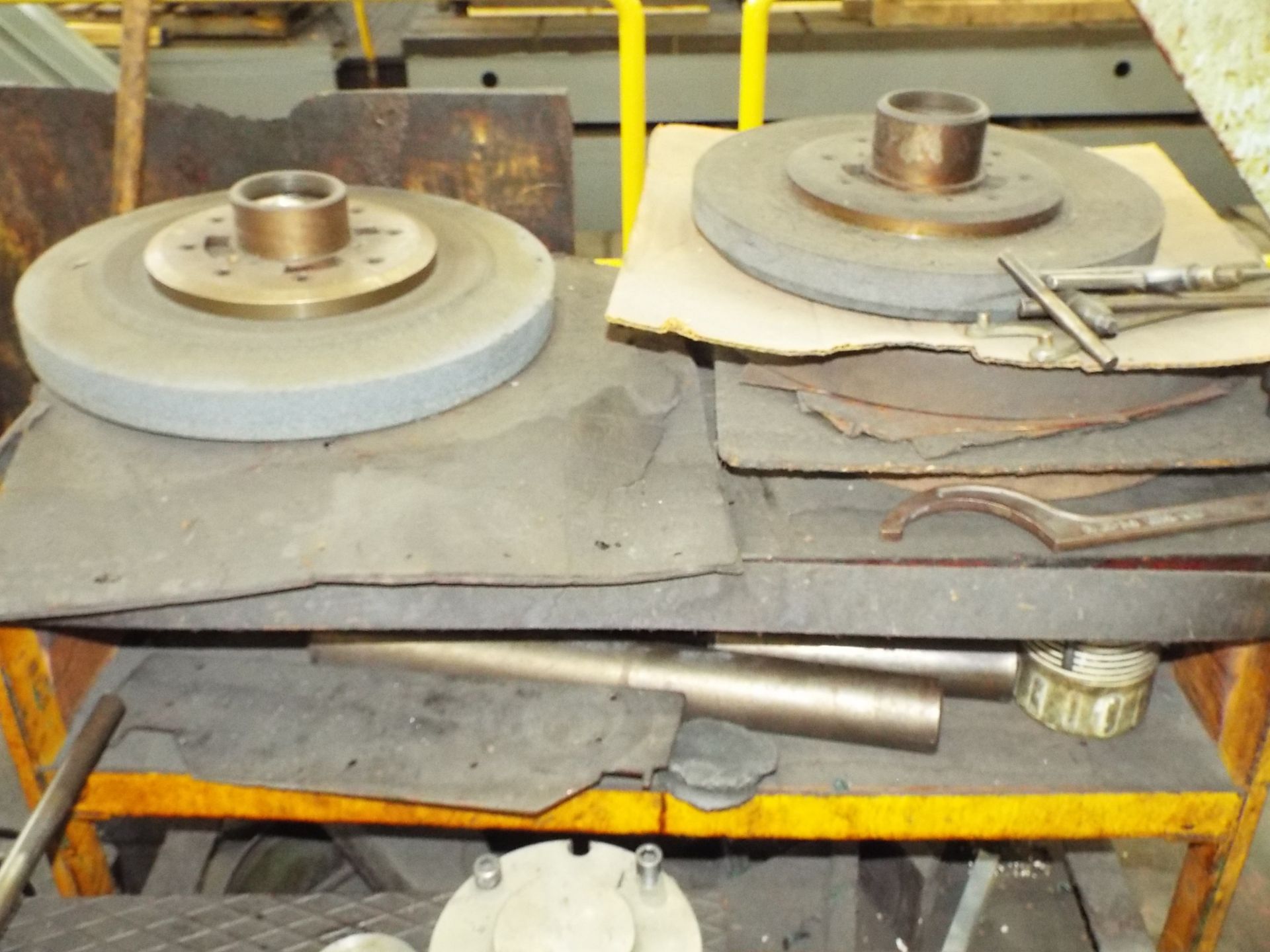 LOT/ UNIVERSAL GRINDER SPARE PARTS, WHEEL HUBS, GRINDING WHEELS, CENTERS (LOCATED AT 460 SIGNET - Image 2 of 2