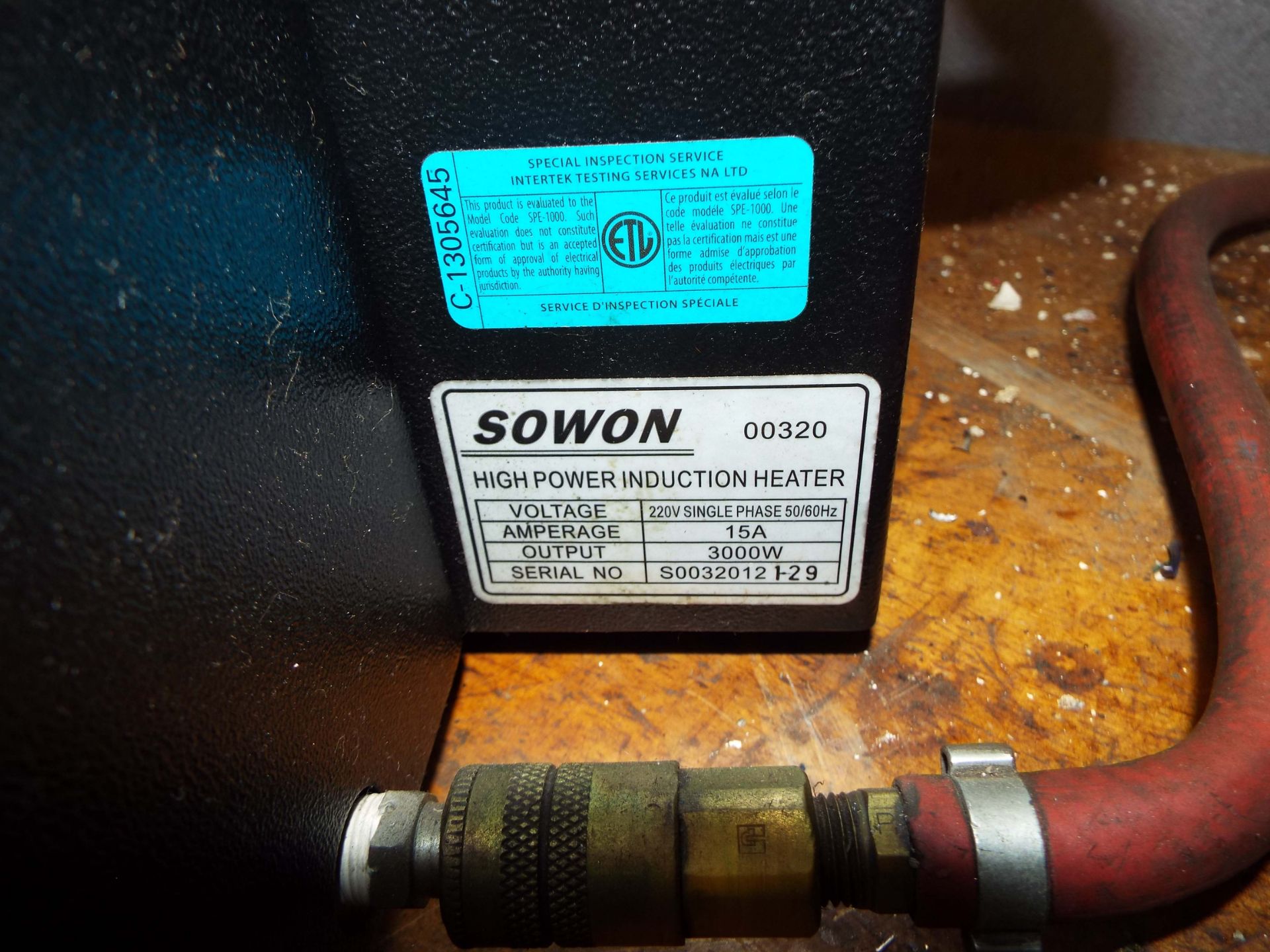 SOWON 00320 HIGH POWER 3000W INDUCTION HEATER S/N: S0032012129 - Image 2 of 3