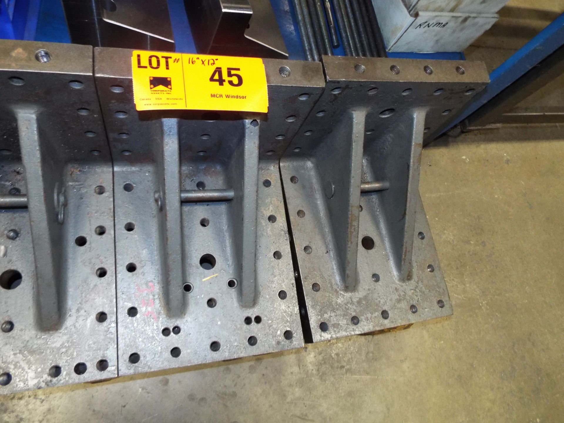 LOT/ (2) 16" X 12" ANGLE PLATES