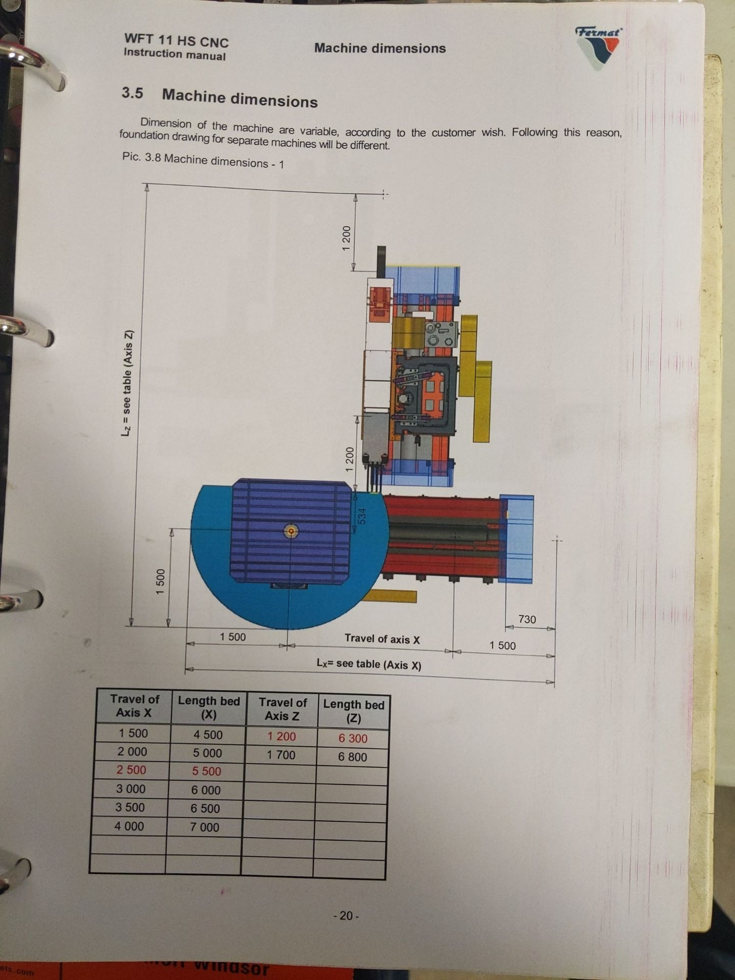 FERMAT (2011 - INSTALLED NEW IN 2016) WFT 11 HS CNC HORIZONTAL BORING MILL - Image 23 of 25